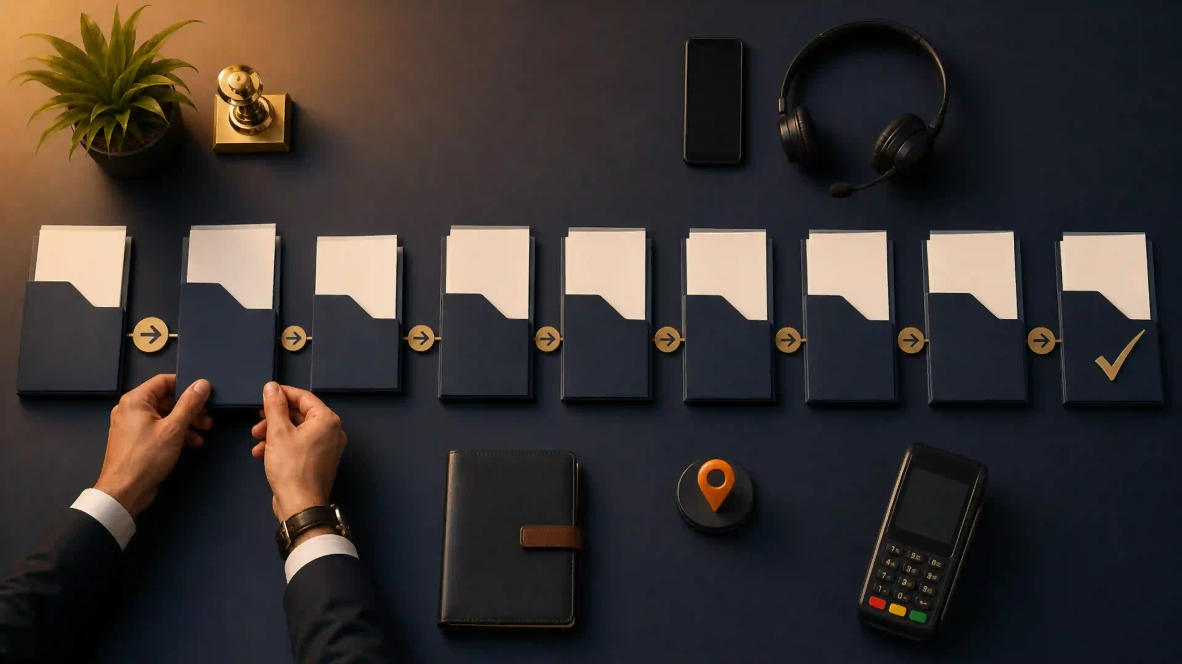 Structured nine-stage debt collection workflow